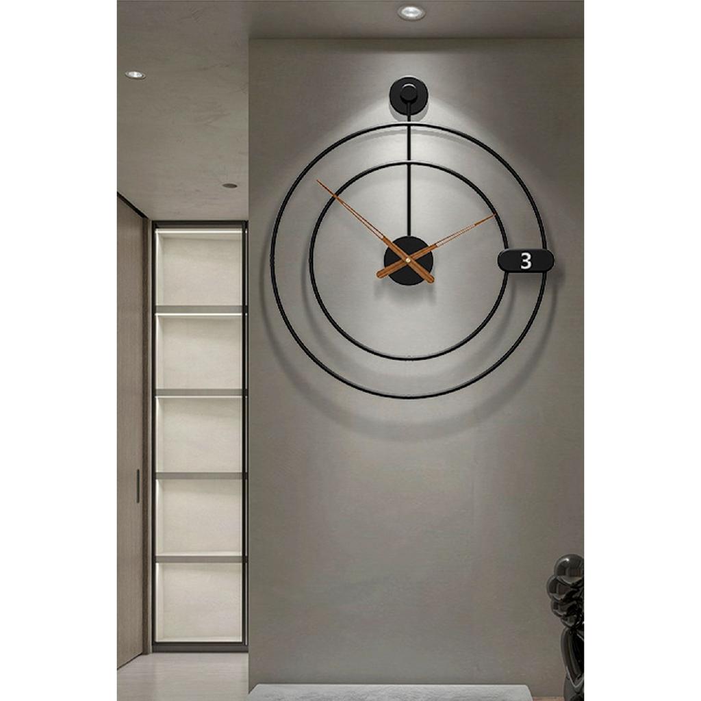 Сириус во время 60 см черные современные декоративные настенные часы