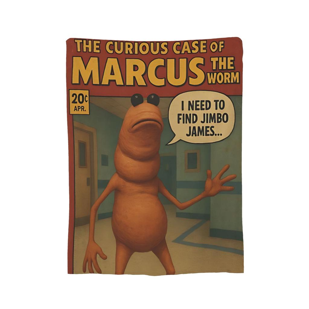 Marcus the Worm Blanket Fuzzy Funny Soft Throw Blanket for Bed Sofa Autumn/Winter,