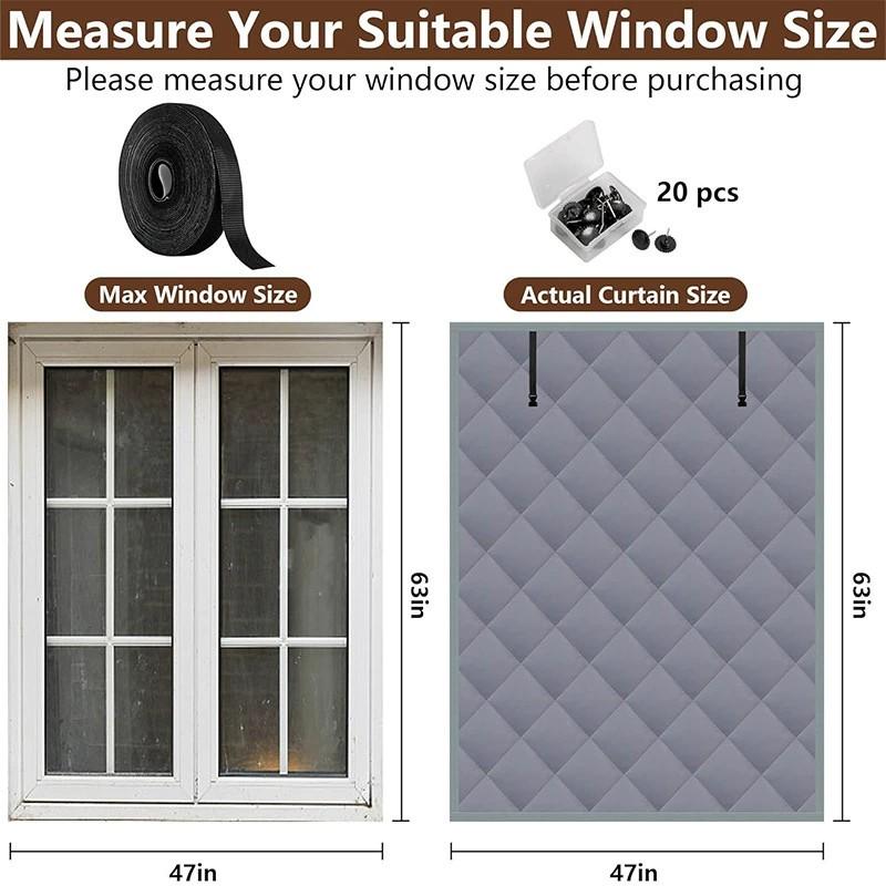 3 Layer Winter Insulated Window Cover Oxford Thermal Insulated Window Blanket For Winter Keeping Warm