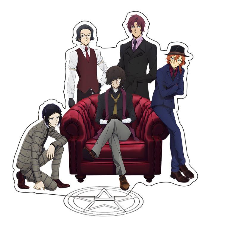 Фигурка на акриловой подставке Bungou Stray Dogs, Эдогава Рампо Федор Достоевский, Накахара Чууя, настольная игрушка-подставка