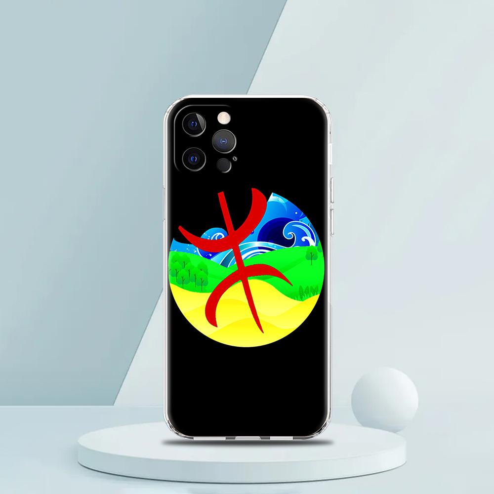 Чехол для телефона с флагом берберов Амазигов для iPhone 16 15 14 13 12 Pro Max Прозрачная крышка для iPhone 11 Pro Max 7 8 Plus XS XR Корпус