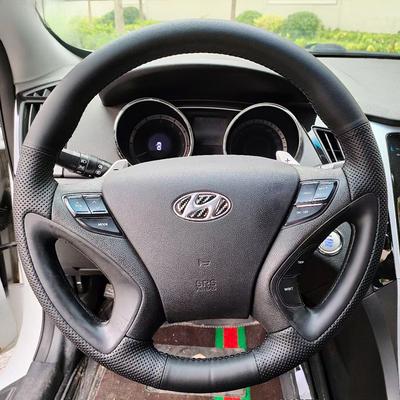 Ручная прошивка Черная Кожаная Нескользящая Накладка на Руль Автомобиля Для Hyundai Sonata 8 2011 2012 2013 2014 Автозапчасти