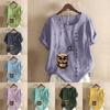 Women's Fashion Owl Prined Short Sleeve T-shirt Loose Cotton Shirt Casual Loose Summer Blouse Tops Plus Size