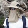 Fishing Hat With Mask Summer Sun Protection Wide Brim Women Men Sun Cap Outdoor Mountaineering Hunting Hiking Sun Hat