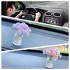 Мини стеклянная ваза с цветочным декором для автомобиля для всех транспортных средств, элегантное украшение для автомобиля в миниатюрном горшке в K6F8
