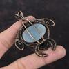 Aquamarine Gemstone Pendant Copper Wire Wrapped Pendant Tortoise Copper Jewelry Handmade Pendant Wire Wrapped Jewelry Special Occasion Gift