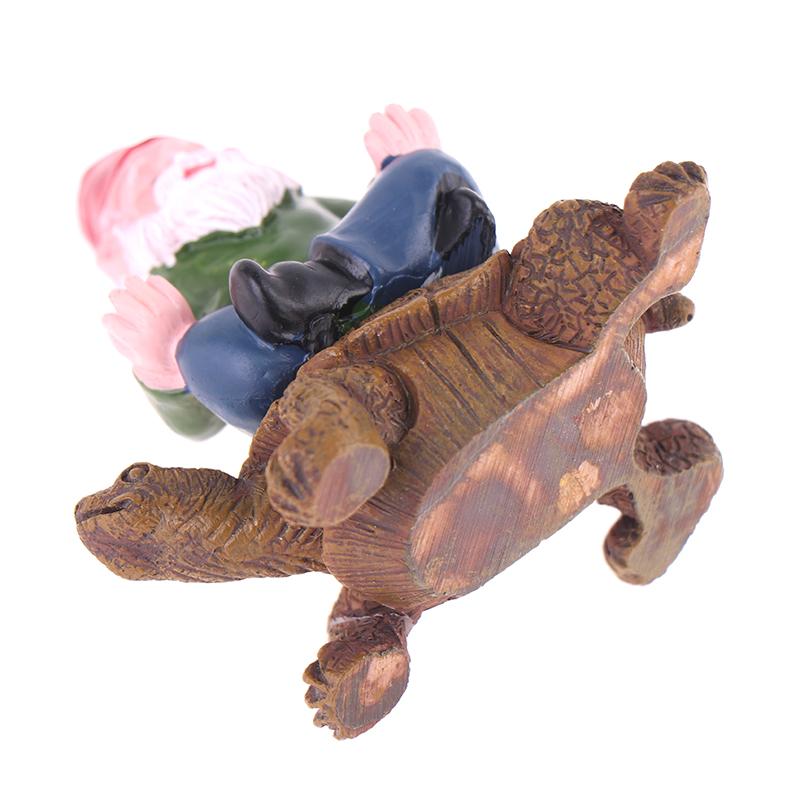 Садовый гном фигурка забавный гном сидящий на черепахе статуэтка гном орнамент