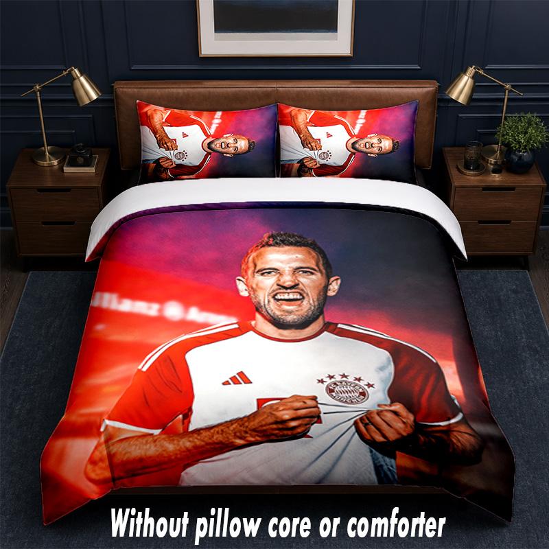 Harry Kane Design Bed Bedding Set 1 Duvet Cover + 2 Pillowcases Soft Breathable Household Bed Linens