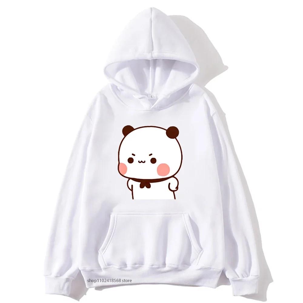 Милый Бубу кричит на Дуду Толстовки для мужской толстовки Женская парная одежда Панда Медведь Повседневные Кавайные топы Флис