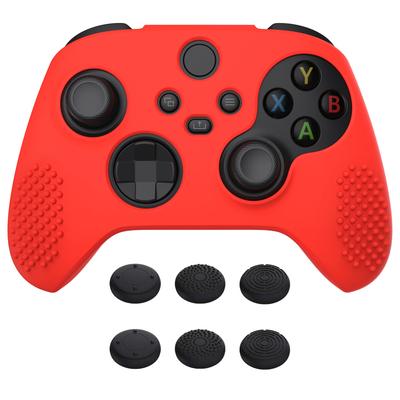 EXtremeRate PlayVital 3D Шипованный Силиконовый Чехол-Кожа с 6 Черными Накладками на Стикеры для Геймпада Xbox Series, Мягкий Резиновый Защитный Чехол для Беспроводного Геймпада Xbox Core