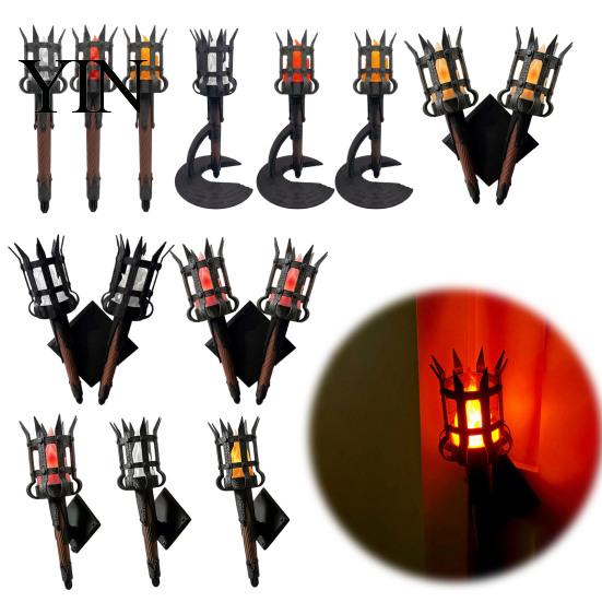 Tavern Atmosphere Lighting Medieval Wall Torch Lamp, LED Handheld Light, Retro Realistic Theme Party Decor Flame Light for Halloween Decor, Mardi Gras