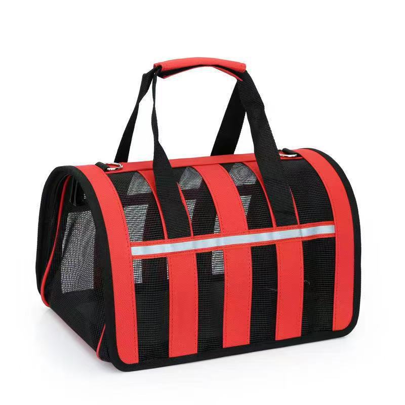 Collapsible Mesh Pet Carrier Bag Soft Sided Portable Travel Dog Cat Carrier Handbag with Shoulder Strap for Small Medium Puppies