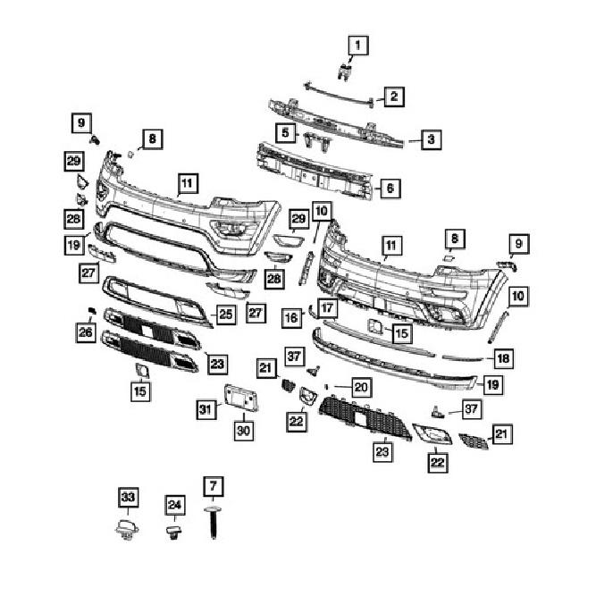 Передняя рамка адаптивного круиз-контроля 68262018Aa Новая для 17-21 Jeep Grand Cherokee