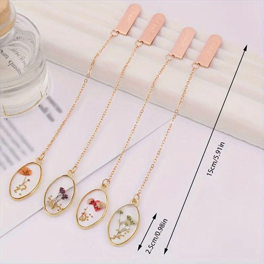 Small Fresh Bookmark Pendant Literary Crystal Book Clip Creative Flower Bookmark Book Lovers