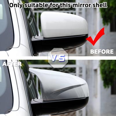 Отличные обновленные боковые накладки-крылья для BMW X5 E70 X6 E71 2007-2013 Накладки на зеркала Ярко-черные с рисунком под карбон