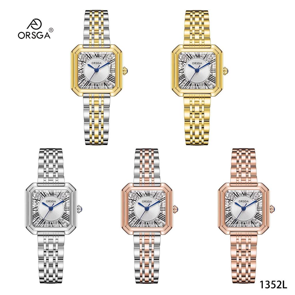 Elegant Womens Square Dress Watch Sparkling Zircon Diamond Dial Roman Numerals Quartz Wristwatch