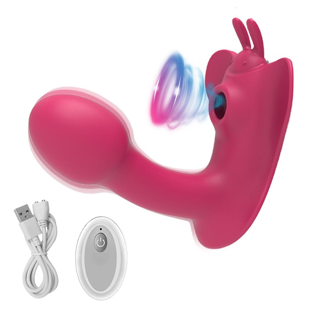 POMFW G Spot Clitoris Vibrator Remote Control Double Penetration Stimulation Vibrators Sex Toys for Women Couples