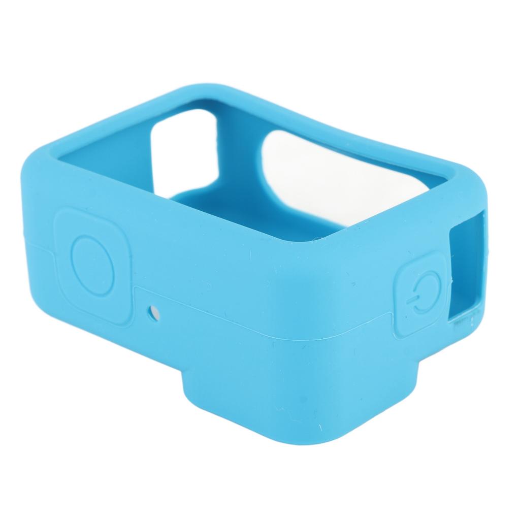 Soft Silicone Protective Case Cover Safety Wrist Lanyard with Camera Lens Cap for GoPro 9Blue