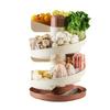 Multifunctional rotating hot pot dish preparation plate household kitchen dish preparation artifact
