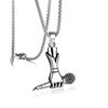 Silver Pendant Necklace Titanium Steel Hip Hop Necklace Vintage Microphone Necklace Men Women