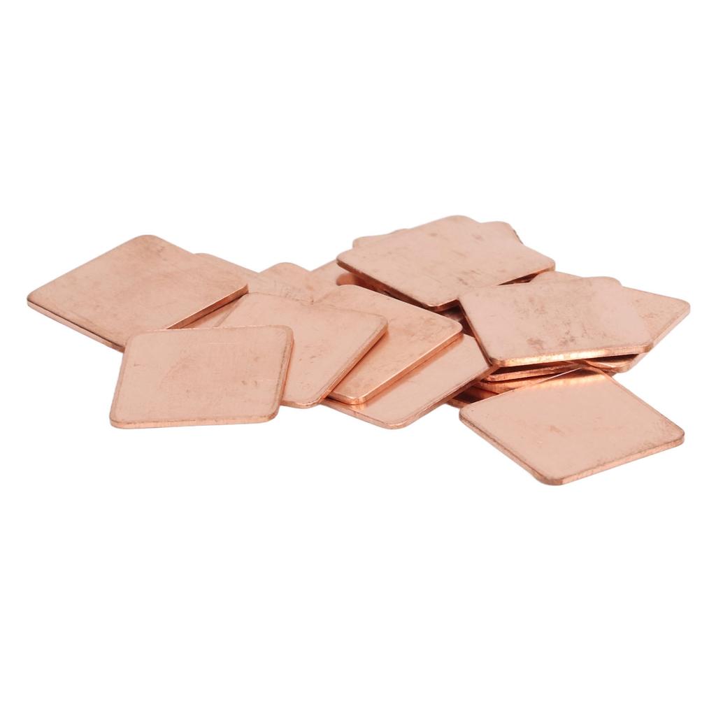 100 шт. Чистый медный радиатор без заусенцев, красная медная пластина, охладитель, теплоотвод, термопрокладка, прокладка для телефона, ПК