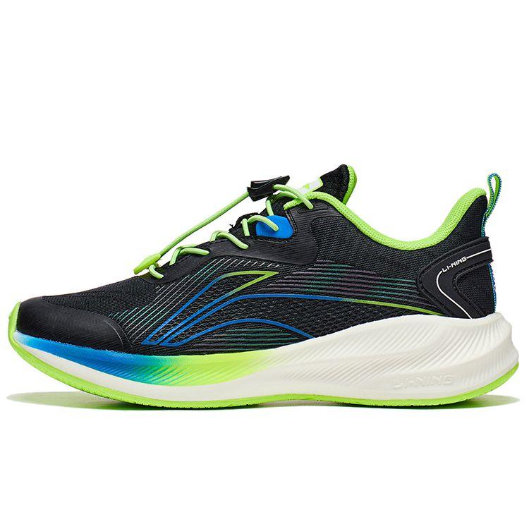 Кроссовки для бега Li Ning Lightweight с технологией амортизации, нескользящие, с низким верхом, детские кроссовки для бега, черные YKFT062-3