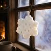 Durable Flocked Snowflake Decorations for Store Furry Christmas Ornament, Faux Fur White Tree Decoration, Versatile Holiday Soft Furnishings