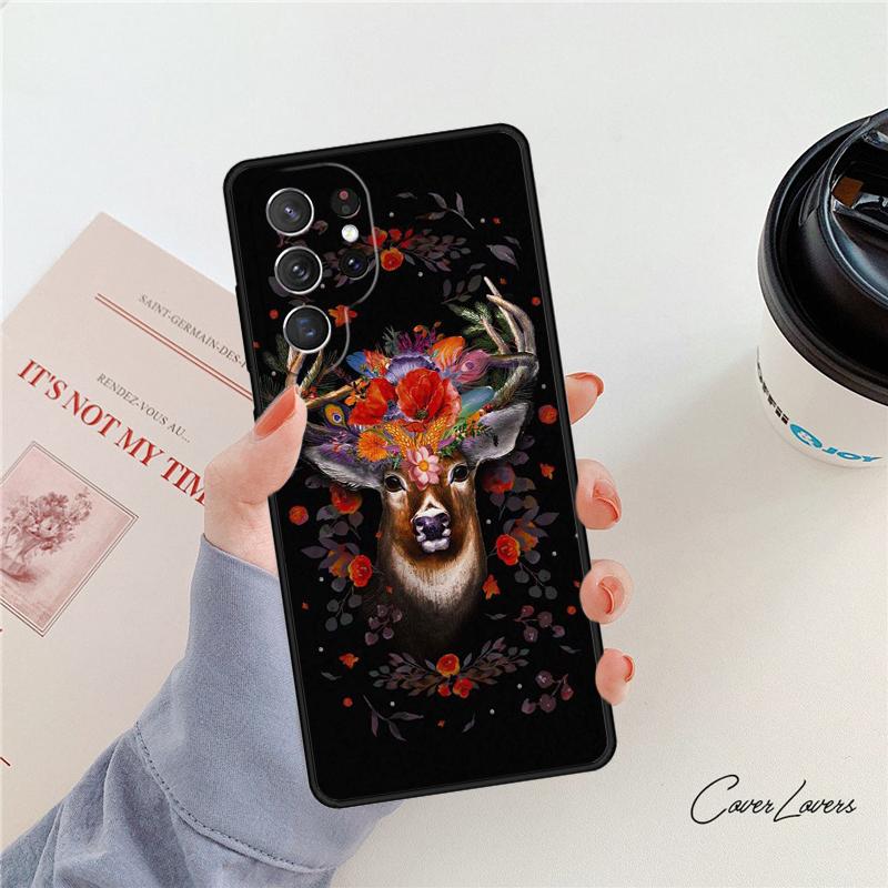 Чехол для телефона с рисунком животного Олень Для Samsung Galaxy S24 S25 S23 S22 Ultra Note 10 20 Plus S20 S21 FE Обложка