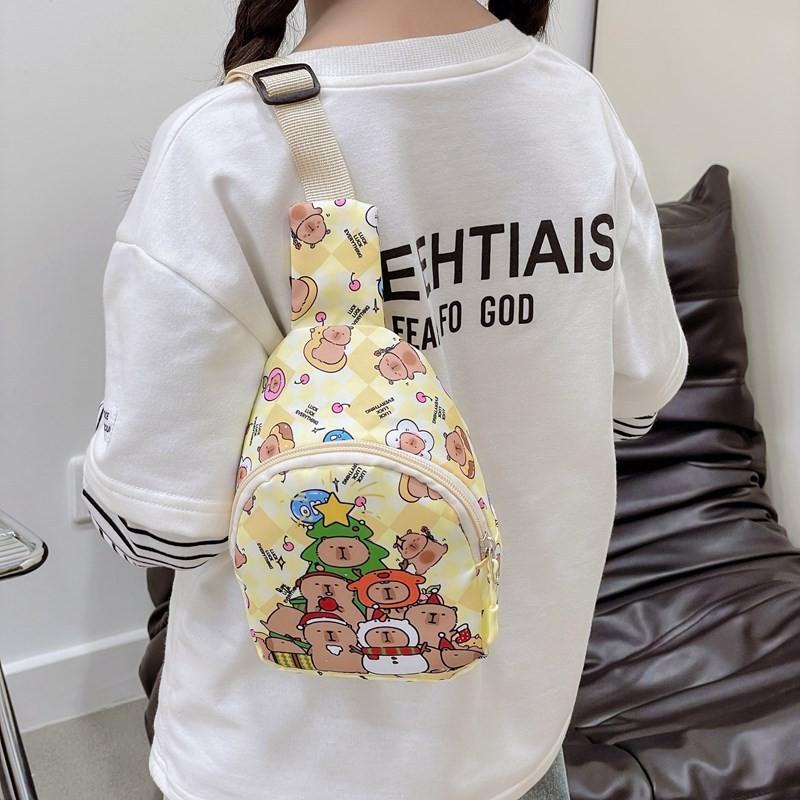 Printing Capybara Children Crossbody Bag Cartoon Casual Outdoor Bag Shoulder