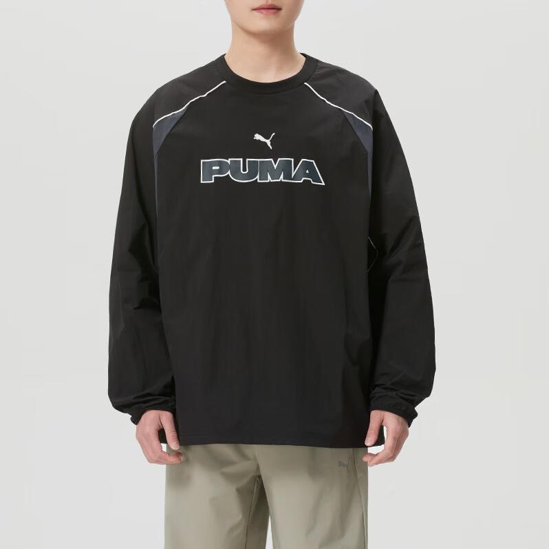 Мужские толстовки PUMA Мужские PUMA Черные с круглым вырезом Умеренные