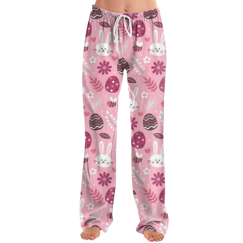 Женские модные свободные повседневные брюки с пасхальным принтом