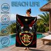 Flumi-nense Crest Wings Printed Microfiber Beach Towel, Soft And Absorbent, Quick-Dry, Ideal for Summer Travel, Beach Essential, Swimming Pool