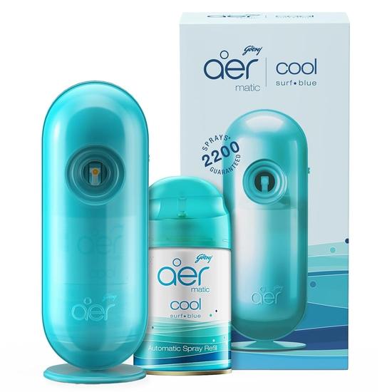Godrej Aer Matic Kit (Machine + 1 Refill) - Automatic Room Fresheners with Flexi Control Spray | 2200 Sprays Guaranteed | Lasts Up To 60 Days (225ml)