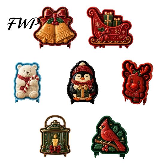 Festive Gingerbread Man Pastry Tools Christmas Mini Pie Mold, 3D Relief Embossed Hand Baking Holiday Pressed Dough Stamps Reusable DIY Press Mold for