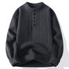 Unisex Chunky Knit Sweater With Round Neck Long Sleeve Winter Warm Top Men Women