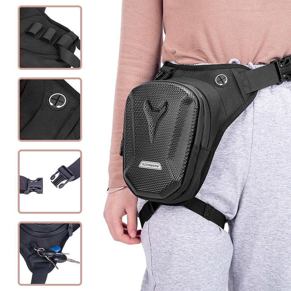 Motorcycle Leg Bag EVA Waterproof Drop Waist Leg Side Bag for Men Women Hip Bum Belt Bags Outdoor Casual Fanny Pack Riding Bag