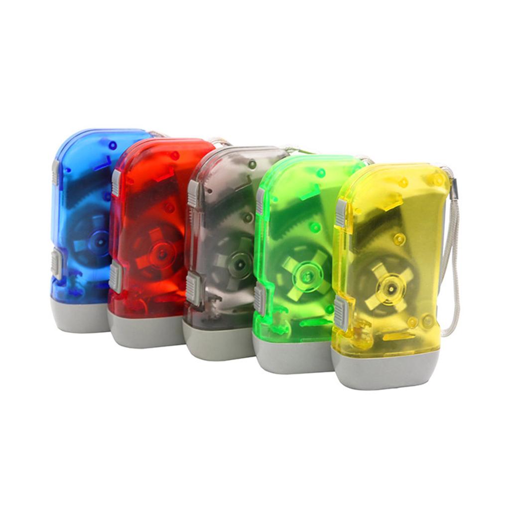Hand Crank Flashlight No Battery Required Torch Light Manual Press Flashlight 3 LED Light Squeeze Flashlight for Camping