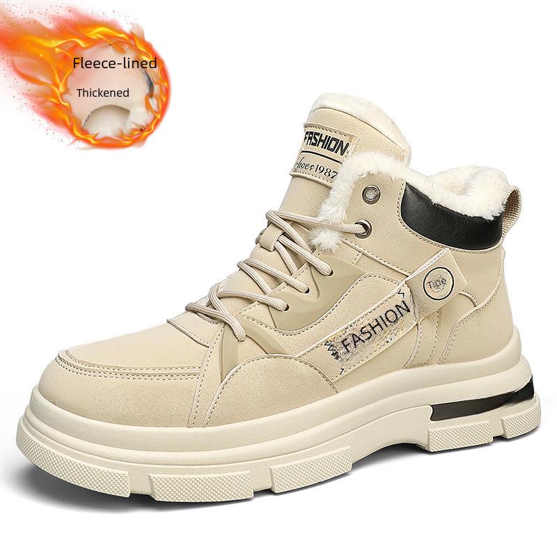 Мужские высокие зимние ботинки на шнуровке с бархатной подкладкой - Теплые уличные зимние спортивные ботинки Мартин