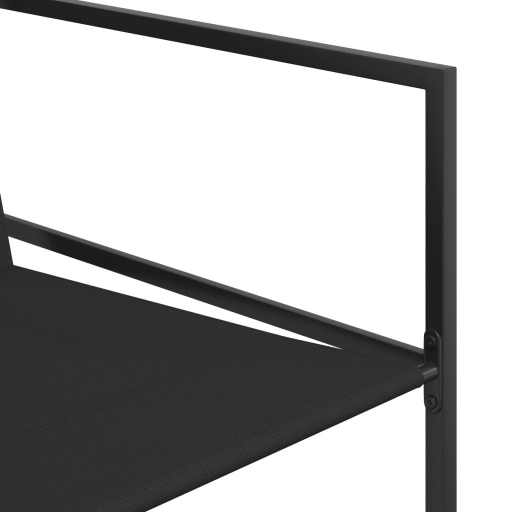 13 Piece Outdoor Dining Set Black Textilene