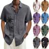 Дизайнерские весенне-летние мужские повседневные хлопковые однотонные рубашки с короткими рукавами, свободные рубашки