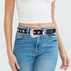 Beads Bordered Shiny Wide Belt Y2K Women PU Belt Adjustable Rhinestone Waistband  Men