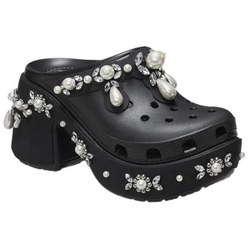 SIMONE ROCHA X Crocs Lightweight Foot Slippers EVA Anti-Abrasion Toe Slippers Women's Black