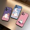 Милый Призрачный Хэллоуинский Чехол Для Телефона iPhone 17,16,15,14,13,12,11 Plus,Pro Max,Мягкий Силиконовый Черный Чехол