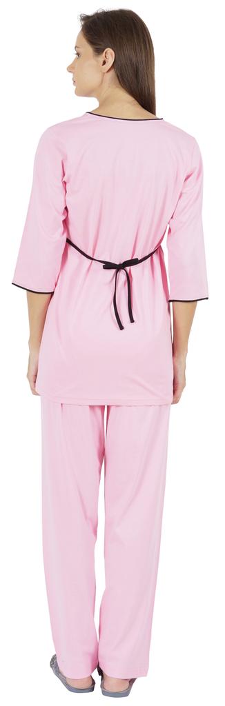 Inkmeso Solid Nightwear Set W  Pyjama For Women Cotton Nightwear 2 Pcs