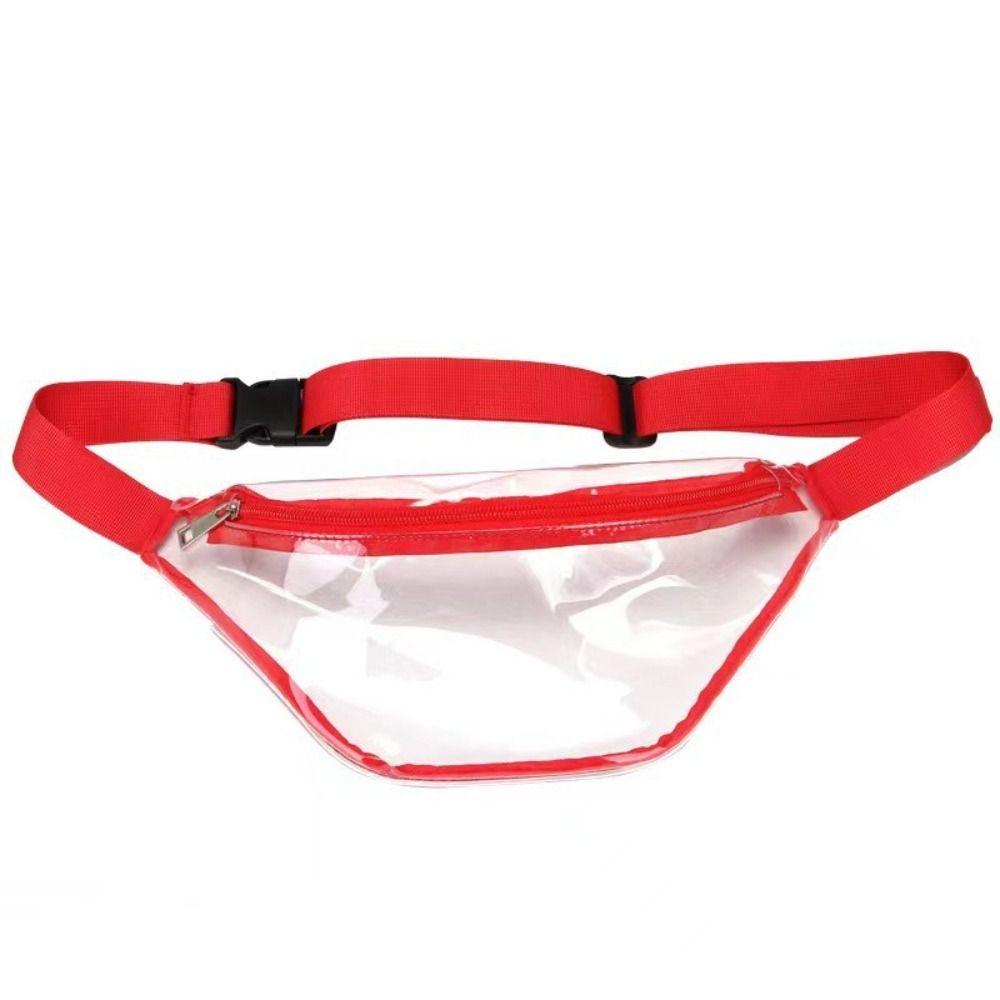 Waterproof Transparent Waist Bag Water-Sprinkling Festival Half Moon Belt Bag PVC Chest Bag Banana Storage Bag Shoulder Bag