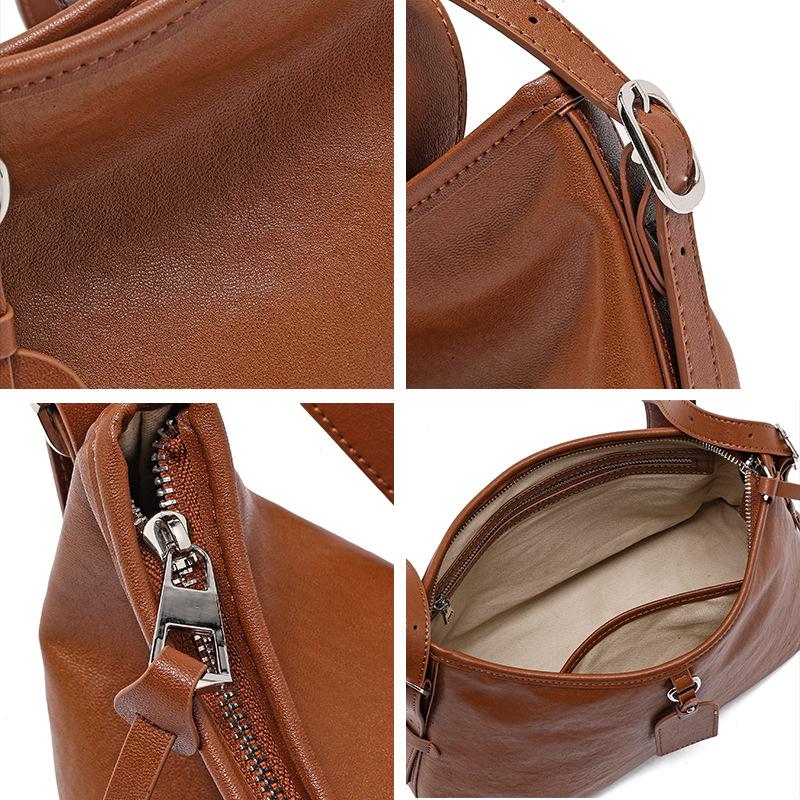 Сумка из коровьей кожи, сумка-тоут в стиле «ленивец», большая вместительная сумка из натуральной кожи для поездок на работу на одно плечо