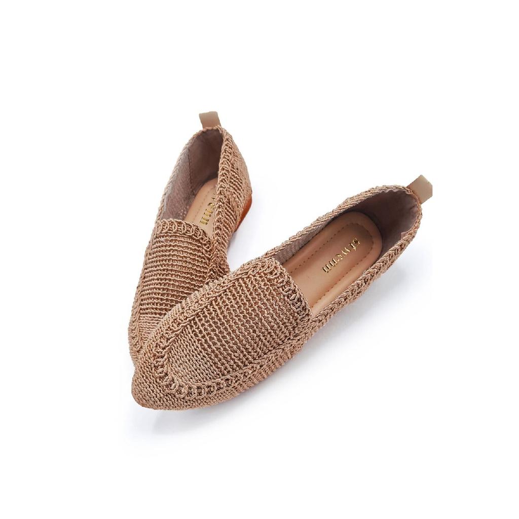 Женские вязаные балетки Женская обувь Повседневная обувь Норка