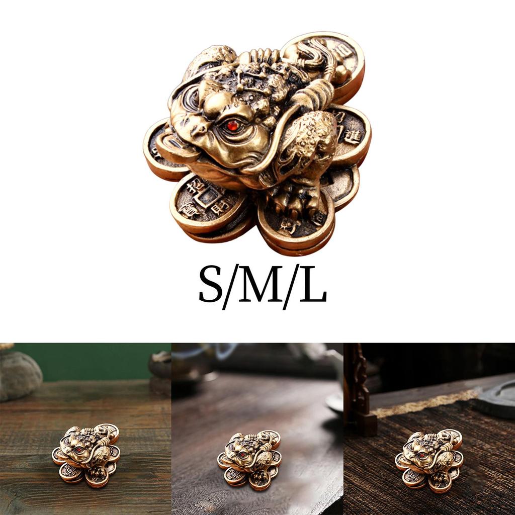 Маленькая фигурка жабы богатства и удачи фэн-шуй, трехногая лягушка, чайная фигурка для животных для ресторанов, магазинов, декора, многоцелевого назначения