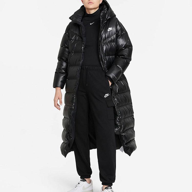 Nike Женские черные пуховики с капюшоном, утолщенные, другие DH4082-010
