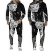 Black and White The Tiger 3D Printed Men's Sweatshirt Hoodies Set Men's Lion Tracksuit/Pullover/Pants Sportswear Spring Autumn